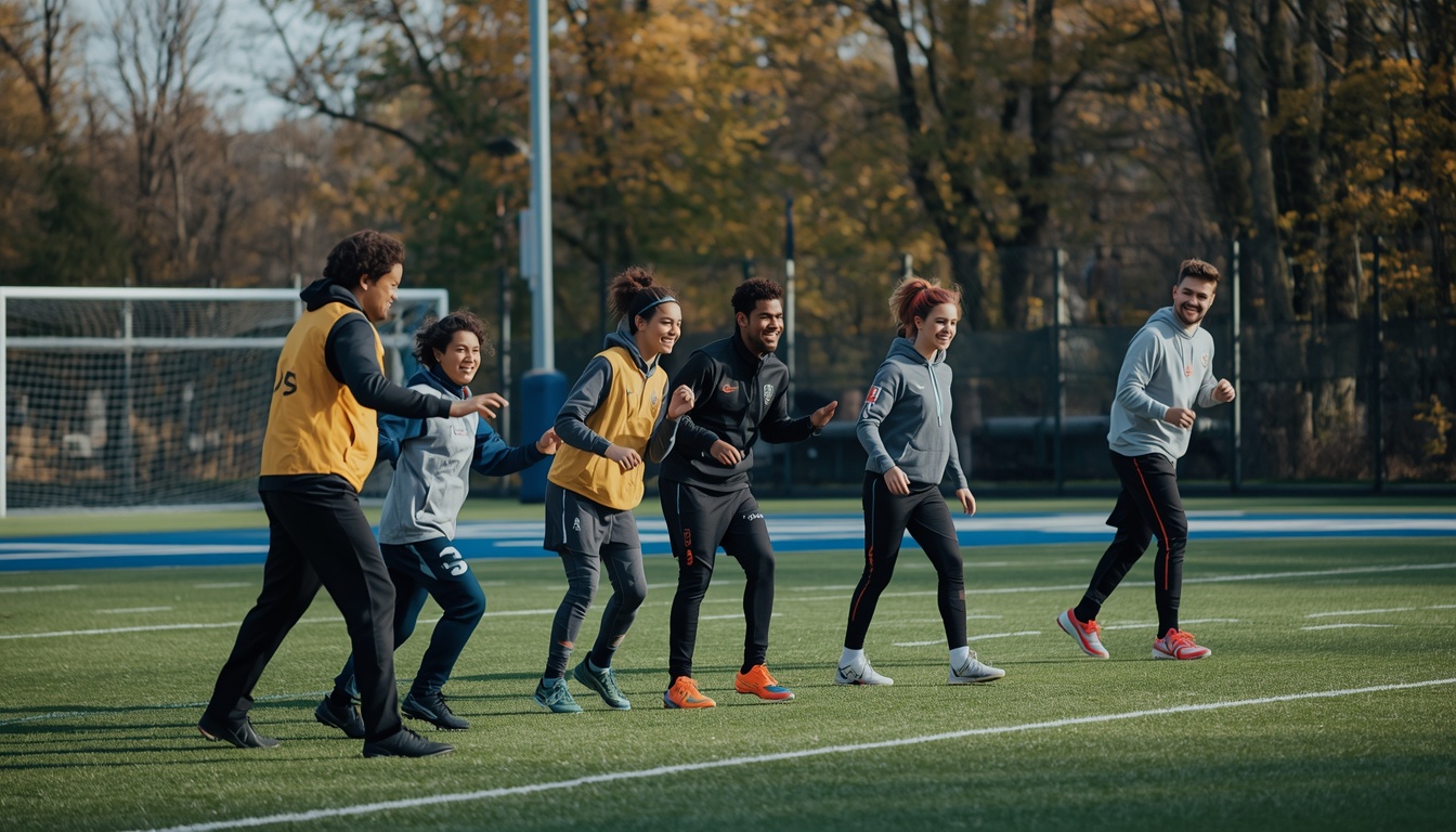 Smyxaronvorn team moving together during an active break